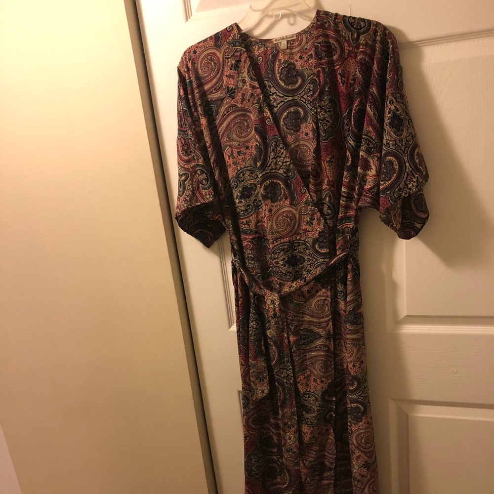 Parsley Print Cross Body Maxi Dess